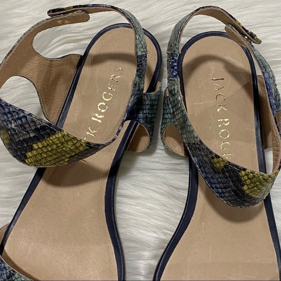 NEW Jack Rogers Gwen Wave‎ Sandal Blue Snake Multi 8 - Picture 7 of 8